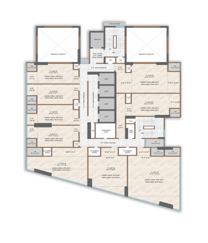 S CUBE Wagle Estate Thane Floor Plan