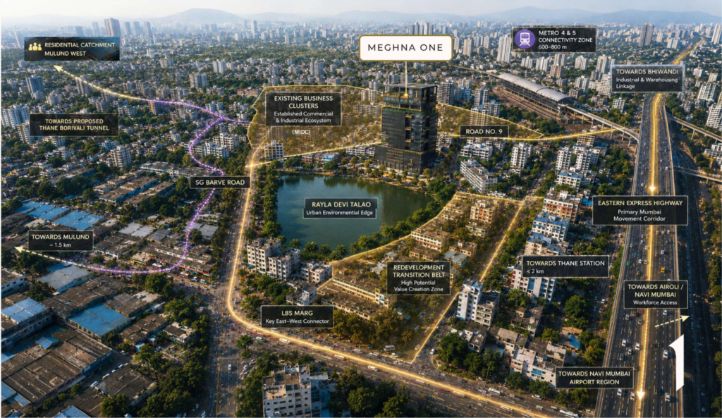 Meghna One Wagle Estate Thane Location